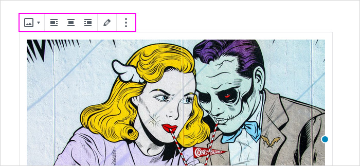 How to adjust an image in the Block editor
