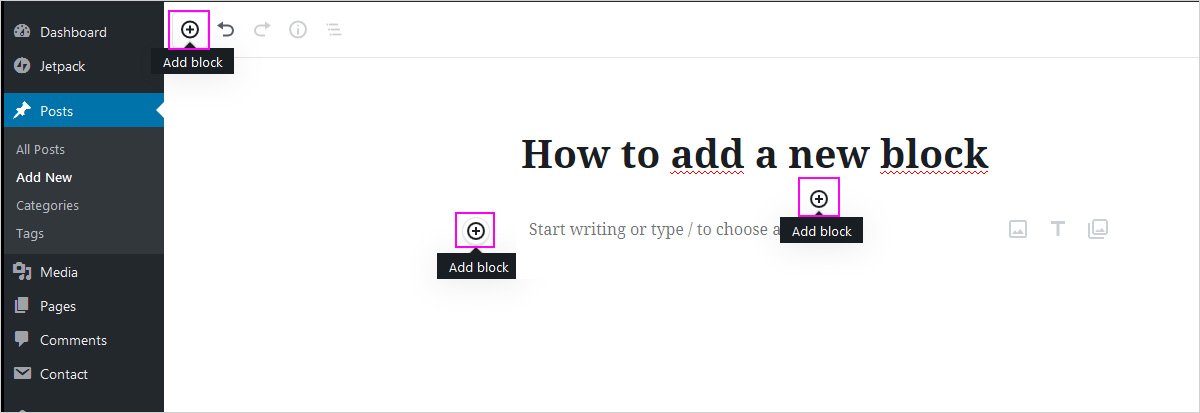 Writing a blog post - Adding a new block