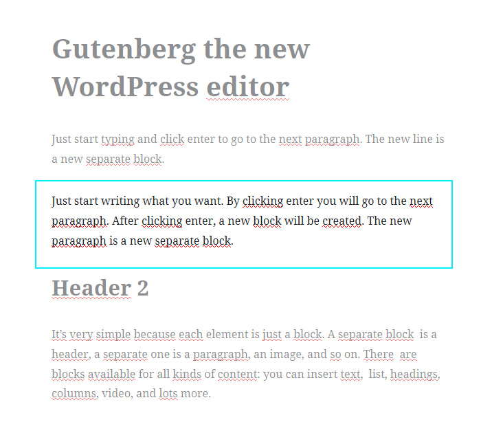 The WordPress block editor functions