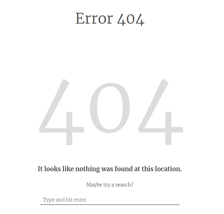 404 error page