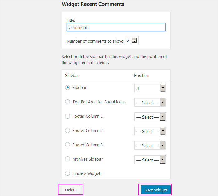 How to display widgets in WordPress