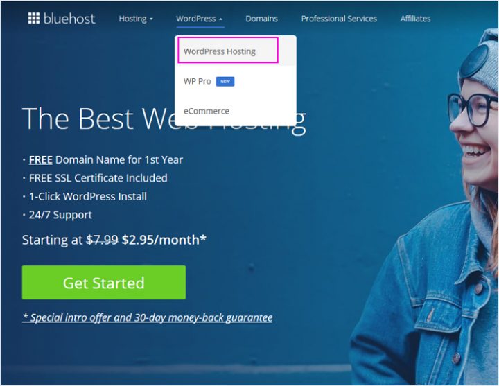 Starting a blog – Bluehost WordPress hosting provider