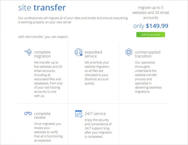 Site Transfer in Bluehost - affordable WordPress Hosting