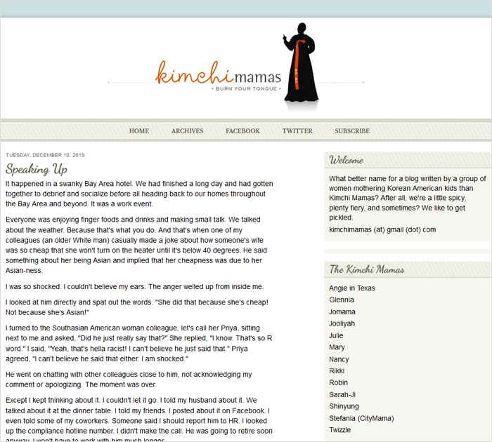 Kimchi Mamas personal blog