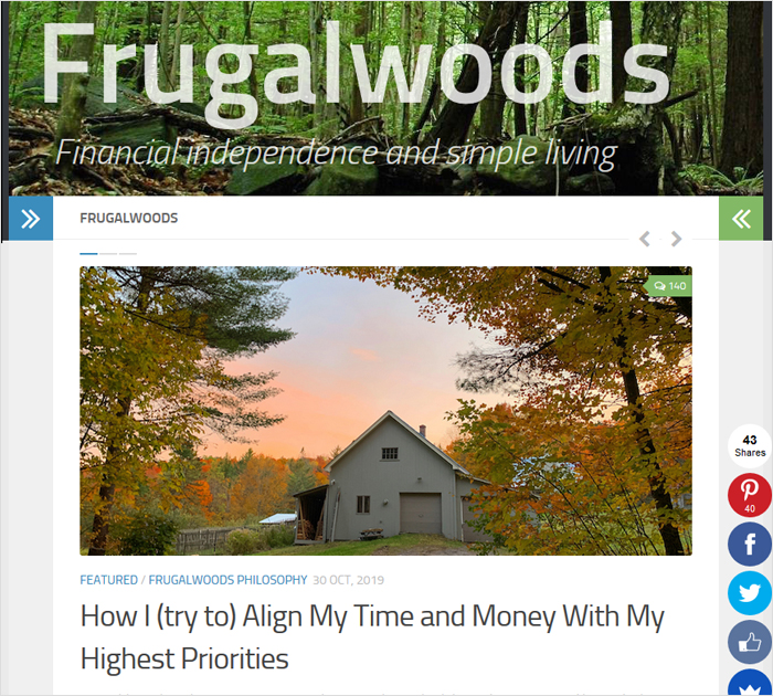 The Frugalwoods personal blog