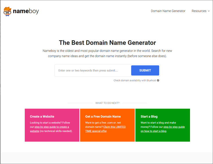 Nameboy - The best domain name generator