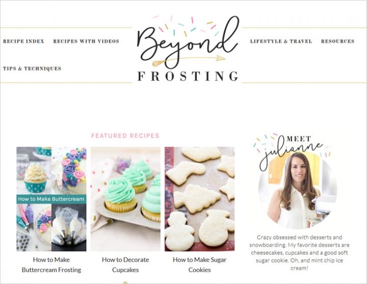 Beyond Frosting site screen shot