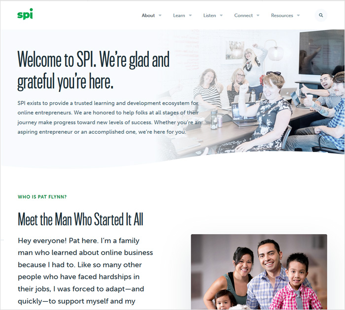 Spi - about me page site example