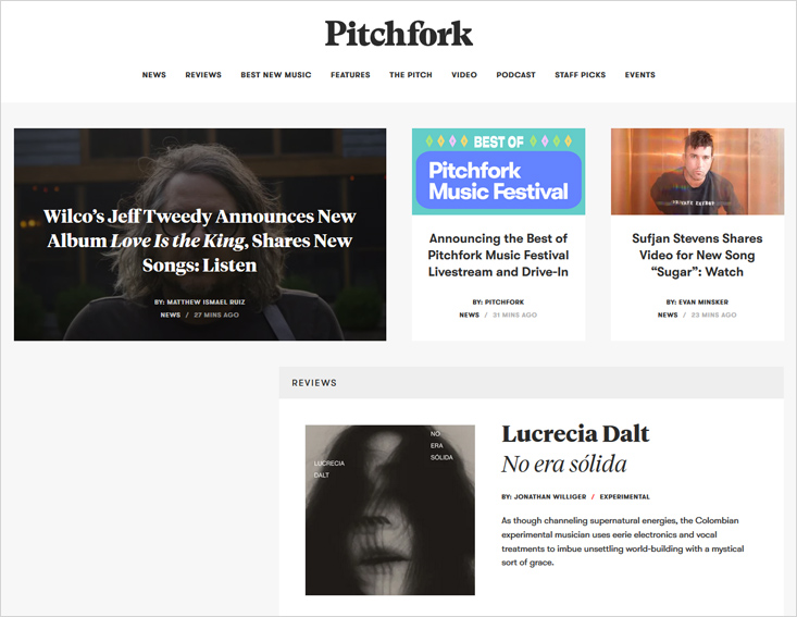 Pitchfork - music blog
