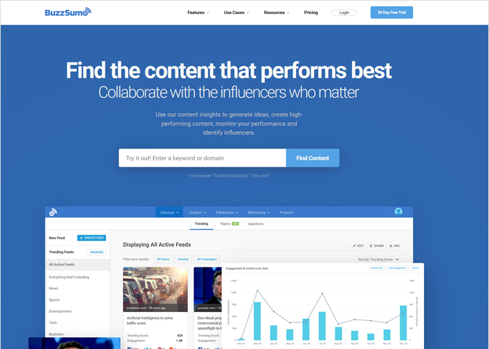 BuzzSumo site screen shot