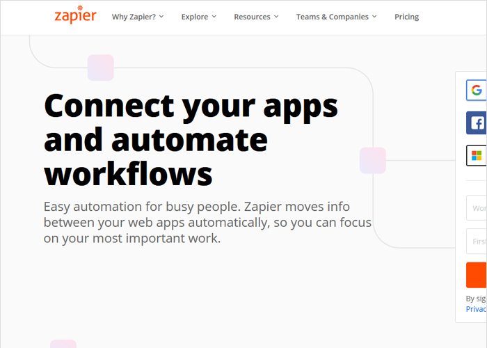 Zapier promote your blog site - screen shot