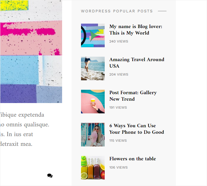 Start blogging with Blover WP theme - right widget area