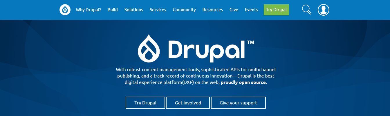 Drupal CMS Platform Home Page
