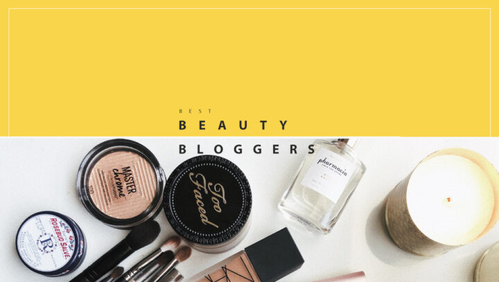 beauty products with text beauty bloggers