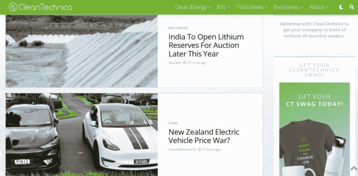 Cleantechnica Sustainability Blog Home Page