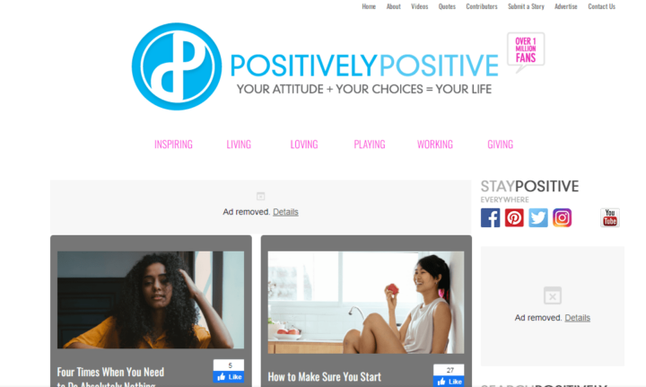 Positively Positive Self improvement Blog Home Page  