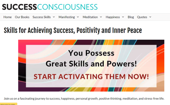 Success Consciousness Self improvement Blog Homeage 