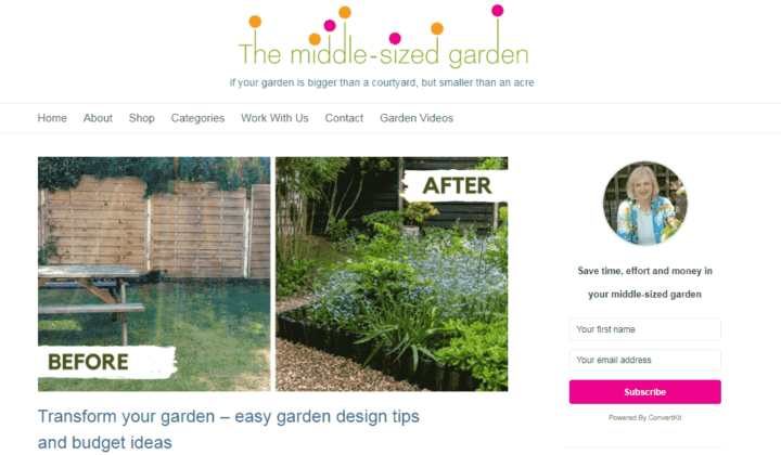 the middle sized garden home page
