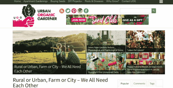 urban Organic Garden Home Page