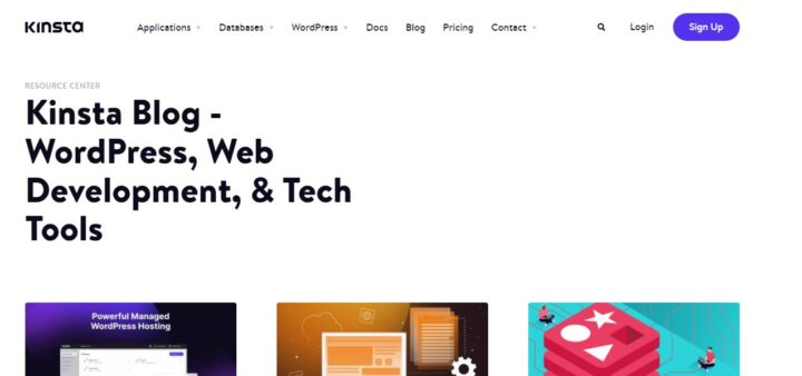 kinsta wordpress blog home page