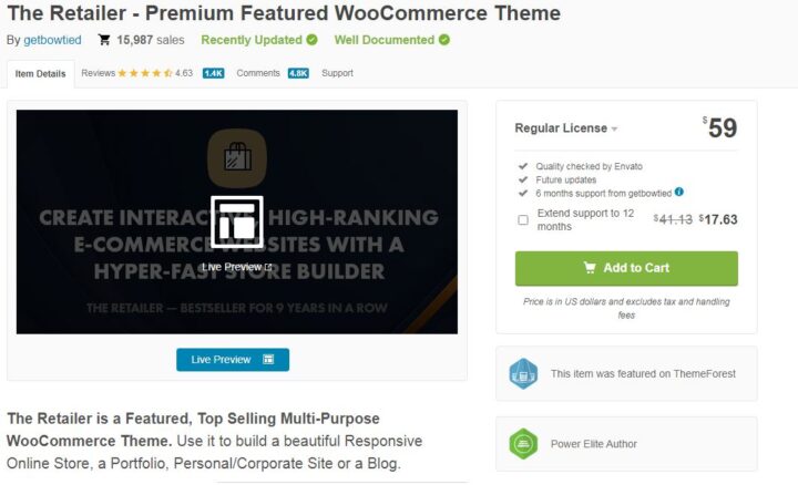 the retailer woocommerce theme