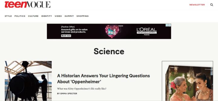 teen vogue science blog home page