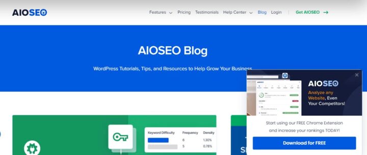 aioseo blog home page
