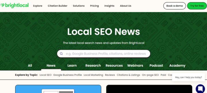 brightlocal seo blog home page