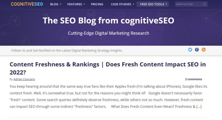 cognitive seo blog home page