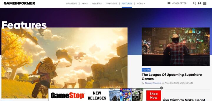 game informer home page